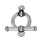 1 12mm TierraCast Antique Silver Plain Toggle