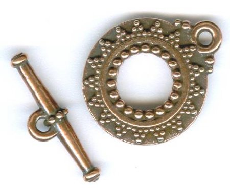 1 17mm TierraCast Antique Copper Bali Toggle