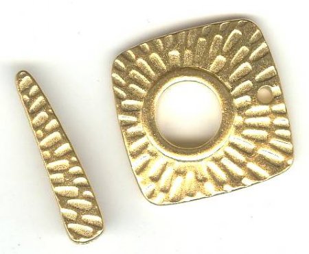 1 22mm TierraCast Bright Gold Square Radiant Sun Toggle