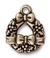 1 27mm TierraCast Brass Oxide Wreath Toggle