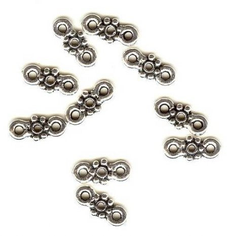 10 11x5mm 2-Hole Antique Silver TierraCast Heishi Bar LInk