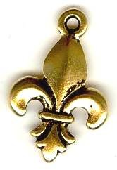 1 19x12mm TierraCast Antique Gold Fleur de Lis Pendant