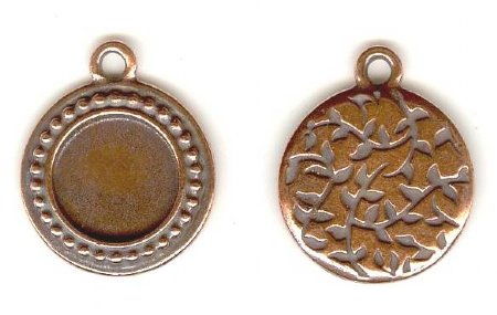 1 20mm TierraCast Antique Copper Round Pendant Frame