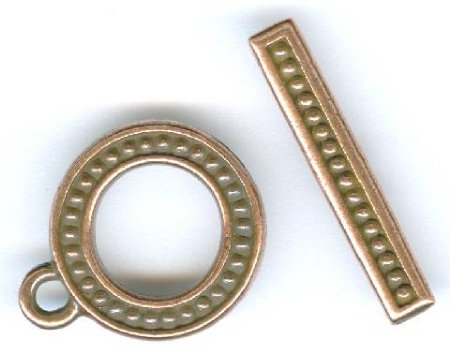 1 15.5mm TierraCast Antique Copper Beaded Toggle