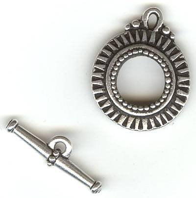 1 17.5mm TierraCast Antique Silver Sunburst Toggle