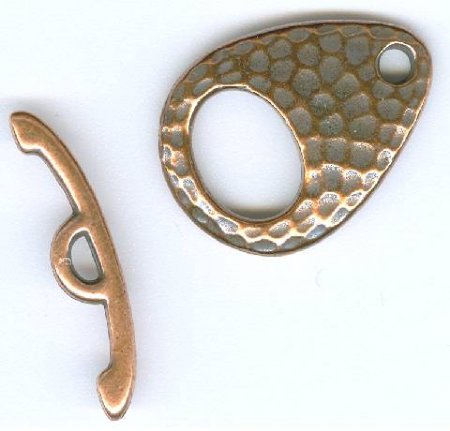 1 22x16mm TierraCast Hammered Antique Copper Ellipse Toggle