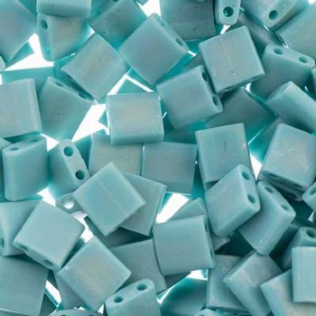 TL0412FR 5.2 Grams Matte Opaque Turquoise AB Two Hole Miyuki Tila Beads