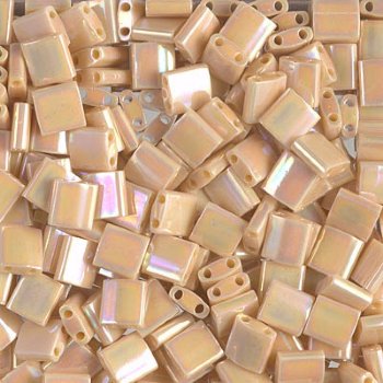 TL0488 5.2 Grams Opaque Pear AB Lustre Two Hole Miyuki Tila Beads