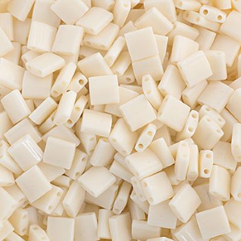 TL0491 5.2 Grams Opaque Ivory Two Hole Miyuki Tila Beads