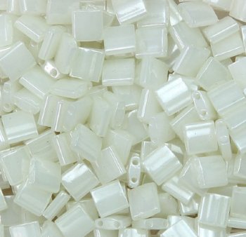 TL0512 5.2 Grams Opaque White Glazed Two Hole Miyuki Tila Beads