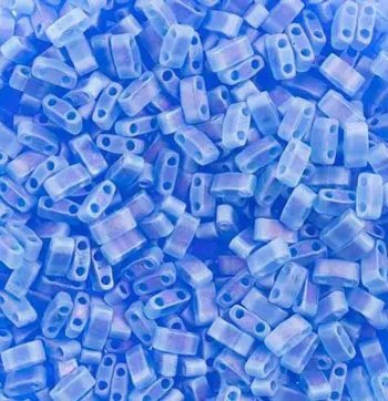 TLHC-0150FR 5.2 Grams Transparent Matte Sapphire AB Half Cut Two Hole Miyuki Tila Beads