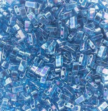 TLHC-0291 5.2 Grams Transparent Capri AB Half Cut Two Hole Miyuki Tila Beads