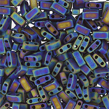 TLHC-0401FR 5.2 Grams Matte Black AB Half Cut Two Hole Miyuki Tila Beads