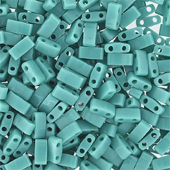TLHC-0412 5.2 Grams Opaque Turquoise Half Cut Two Hole Miyuki Tila Beads