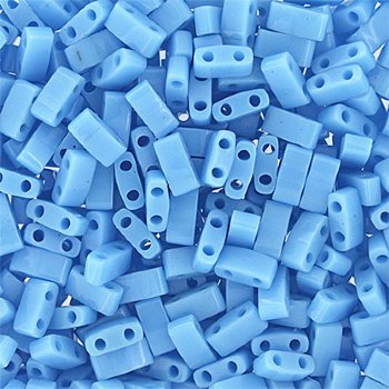 TLHC-0413 5.2 Grams Opaque Turquoise Blue Half Cut Two Hole Miyuki Tila Beads