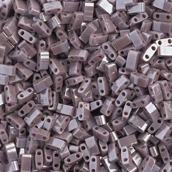 TLHC-0437 5.2 Grams Opaque Chocolate Brown Lustre Half Cut Two Hole Miyuki Tila Beads