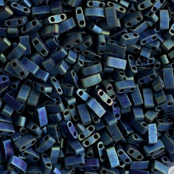 TLHC-2064 5.2 Grams Opaque Matte Green AB Half Cut Two Hole Miyuki Tila Beads