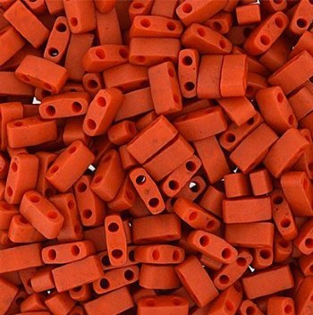 TLHC-2315 5.2 Grams Opaque Matte Dark Orange Half Cut Two Hole Miyuki Tila Beads
