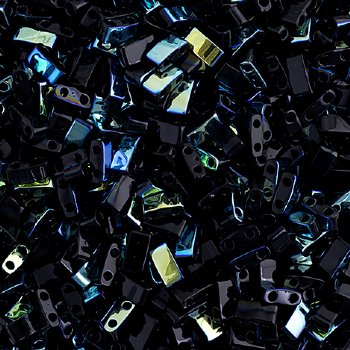 TLHC-4555 5.2 Grams Jet AB Half Cut Two Hole Miyuki Tila Beads