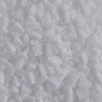 TLHC-0402F 5.2 Grams Opaque Matte White Half Cut Two Hole Miyuki Tila Beads