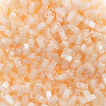TLHC-2365 5.2 Grams Opaque Ivory Lustre Half Cut Two Hole Miyuki Tila Beads