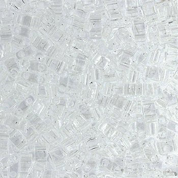 TLHC-0131 5.2 Grams Transparent Crystal Half Cut Two Hole Miyuki Tila Beads