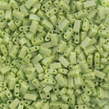 TLHC-0416FR 5.2 Grams Matte Opaque Chartreuse AB Half Cut Two Hole Miyuki Tila Beads