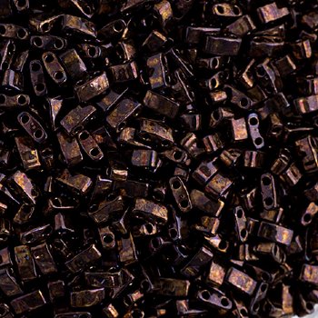 TLHC-0457B 5.2 Grams Metallic Dark Raspberry Half Cut Two Hole Miyuki Tila Beads