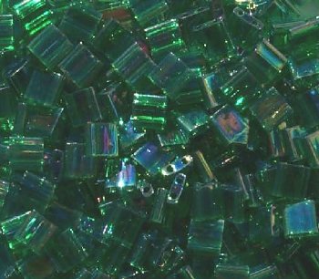TL0179 5.2 Grams Transparent Light Emerald AB Two Hole Miyuki Tila Beads