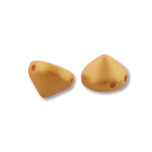 20 8mm Matte Metallic Gold Two Hole Glass Tipp Beads