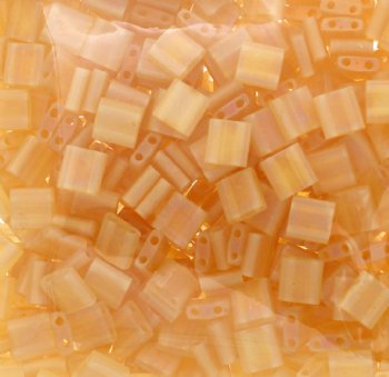 TL0132FR 5.2 Grams Matte Transparent Light Amber AB Two Hole Miyuki Tila Beads