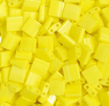 TL0404 5.2 Grams Opaque Yellow Two Hole Miyuki Tila Beads