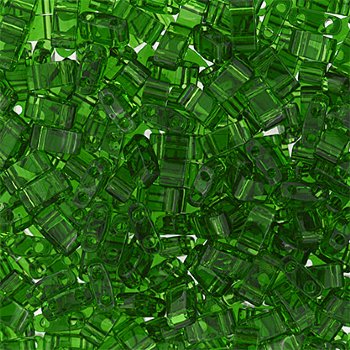 TLHC-0146 5.2 Grams Transparent Light Emerald Half Cut Two Hole Miyuki Tila Beads