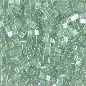 TLHC-0370 5.2 Grams Transparent Seafoam Lustre Half Cut Two Hole Miyuki Tila Beads