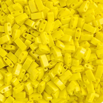 TLHC-0404 5.2 Grams Opaque Lemon Yellow Half Cut Two Hole Miyuki Tila Beads