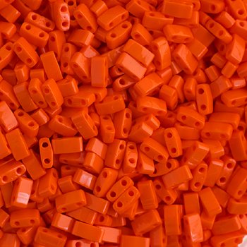 TLHC-0406 5.2 Grams Opaque Orange Half Cut Two Hole Miyuki Tila Beads