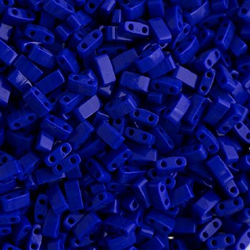 TLHC-0414 5.2 Grams Opaque Royal Blue Lustre Half Cut Two Hole Miyuki Tila Beads