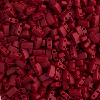 TLHC-2040 5.2 Grams Opaque Matte Red Half Cut Two Hole Miyuki Tila Beads