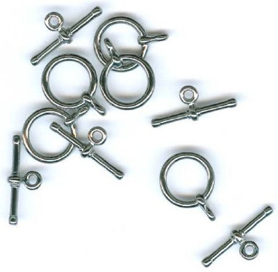 5 Sets Ringed End 9mm Toggles - Gunmetal