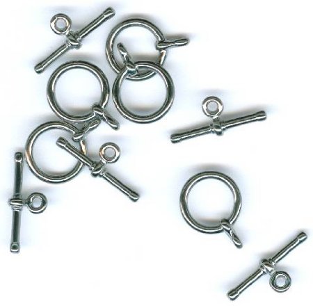 5 Sets Ringed End 9mm Toggles - Gunmetal