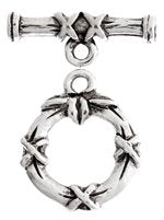 5 Sets 14mm Antique Silver Bamboo Toggles