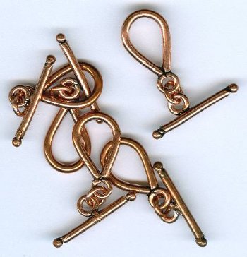 5 Sets 19x10mm Antique Copper Tear Shaped Toggles