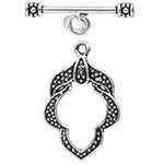 5 Sets of 26x24mm Antique Silver Fancy Flower Toggles