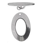 5 Sets of 22x18mm Bright Silver Oval Toggles