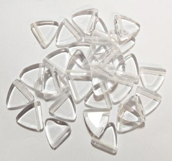 30 13mm Transparent Crystal Marble Triangle Beads