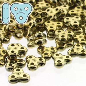5g of 6x6mm Full Amber Coat Czech Glass Trinity Beads