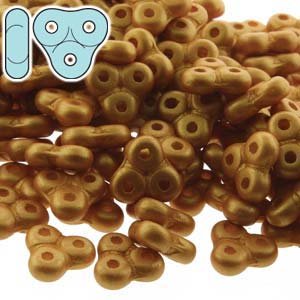 5g of 6x6mm Matte Metallic Gold Czech Glass Trinity Beads