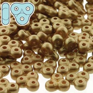 5g of 6x6mm Pale Bronze Gold Czech Glass Trinity Beads