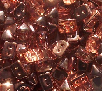 50, 6x4mm Crystal Capri Two Hole Trios Beads