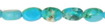 16 inch strand of 6x4mm Green Turquonite Flat Oval Beads Beads